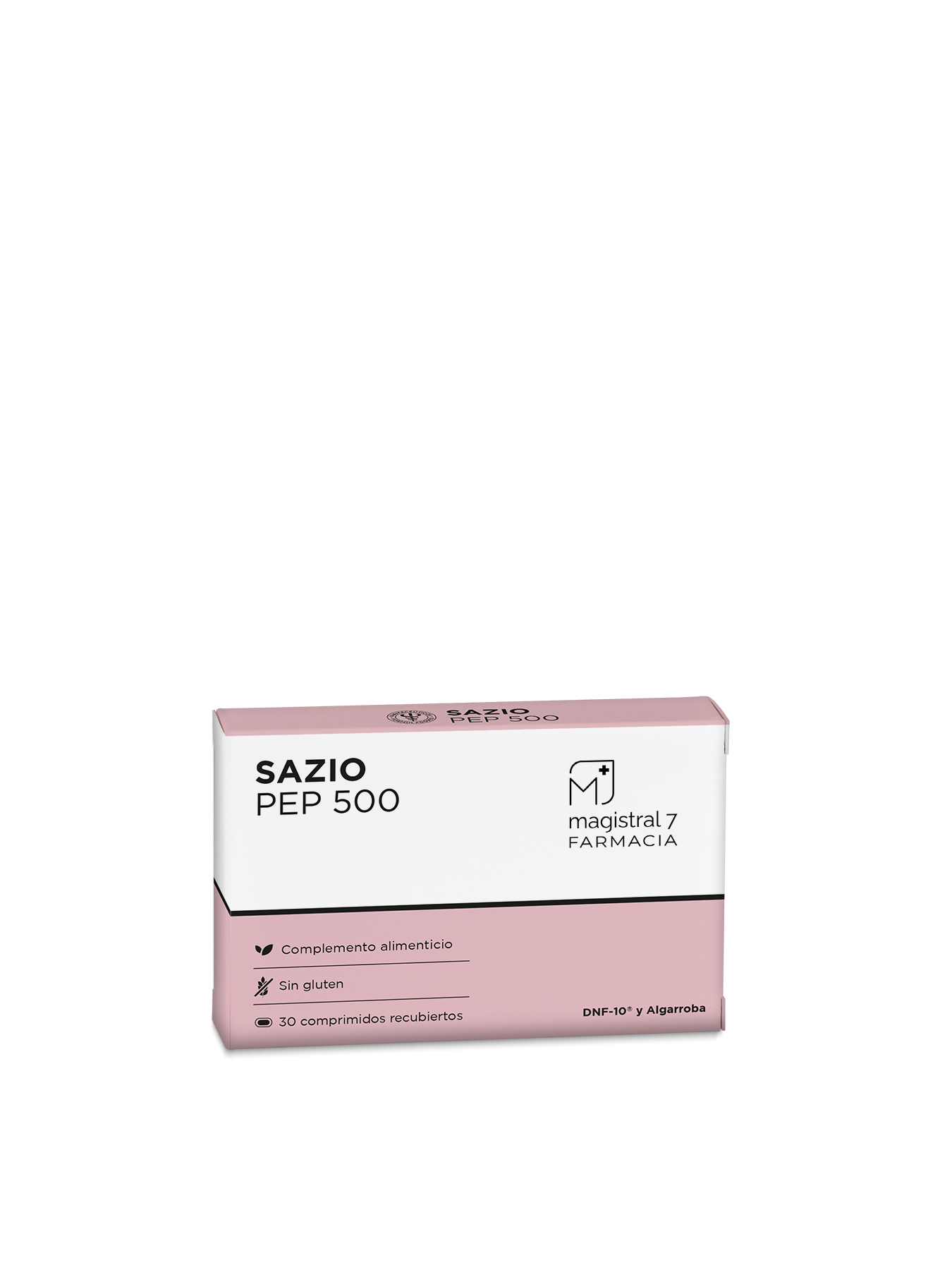 Saziopep 500 30 comprimidos. Complemento alimenticio a base de una mezcla de activos de acción saciante y calmante que no provocan sensación de hinchazón de estómago