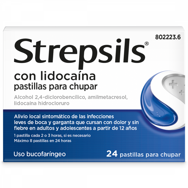 STREPSILS CON LIDOCAINA 24 PASTILLAS PARA CHUPAR