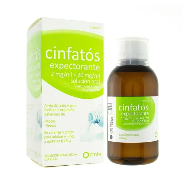 Cinfatós Expectorante 2 mg/ml + 20 mg/ml Solución Oral, 200 ml
